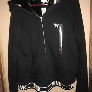Victoria’s Secret Large Faux Fur Lined hoodie